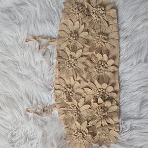 3D Floral Crop Top Sz S